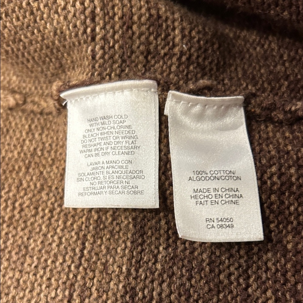 Jones New York Cream to Brown Scandi 3 Button Cardigan Sweater L - Picture 4 of 7